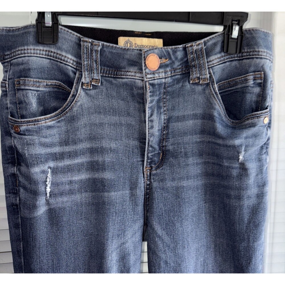 Democracy Ab Solution Bootcut Jean for Women Size 10- Indigo with Frayed Hem - Picture 2 of 8